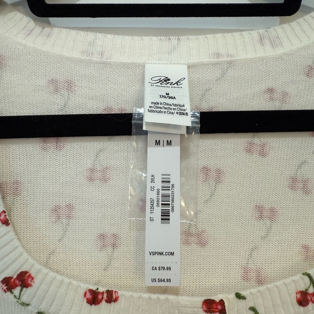 NWT PINK by Frankie’s Bikinis Victoria's Secret Cherry Print Blouse | Size M - Picture 6 of 8